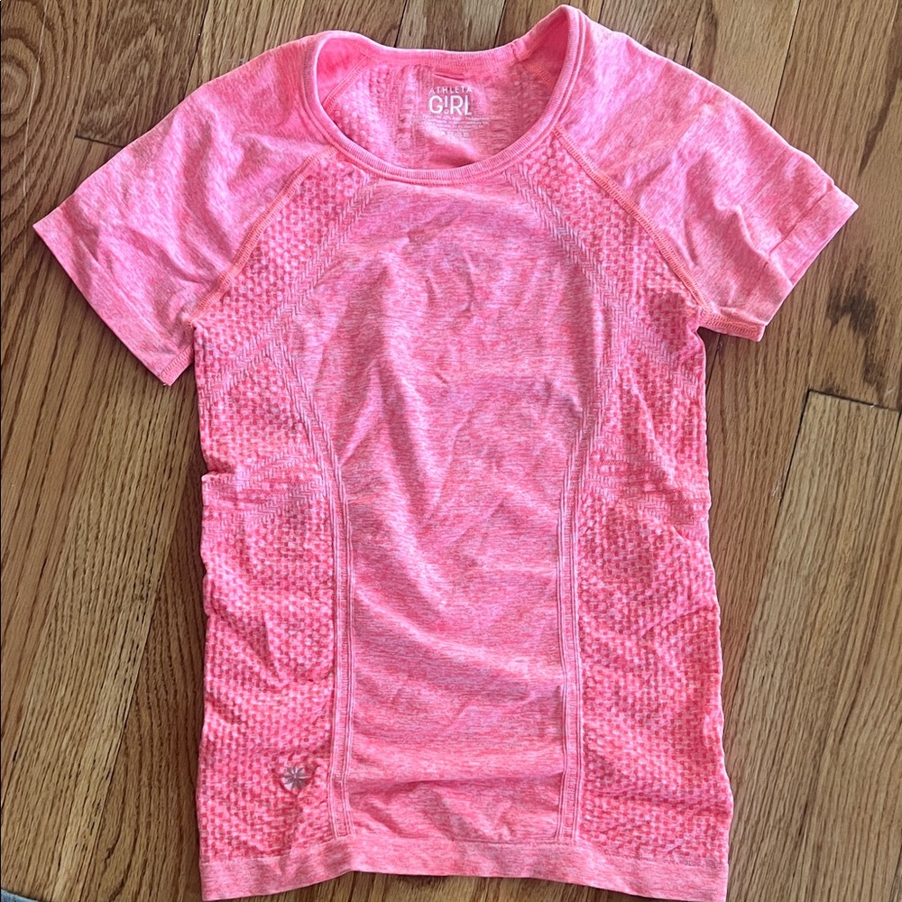 Athleta Girls Short Sleeve Active Tee - Neon orange Heather
